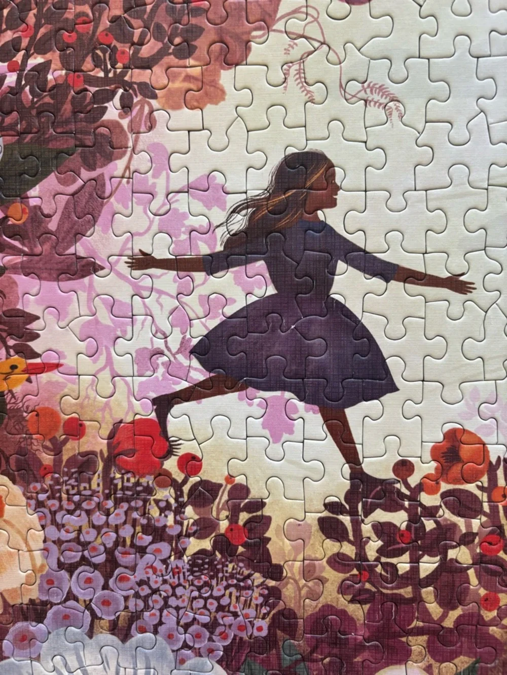 Floral Fantasy Jigsaw Puzzle Artwork - Purple, Pink & Gold -500 pieces - Picture 3 of 6